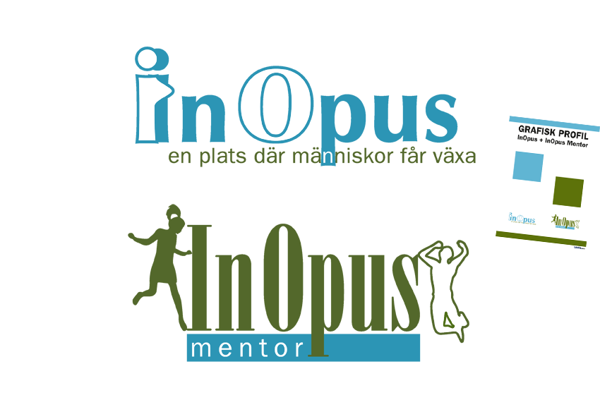  InOpus och InOpus Mentor - logotypdesign + grafiskt profilprogram 